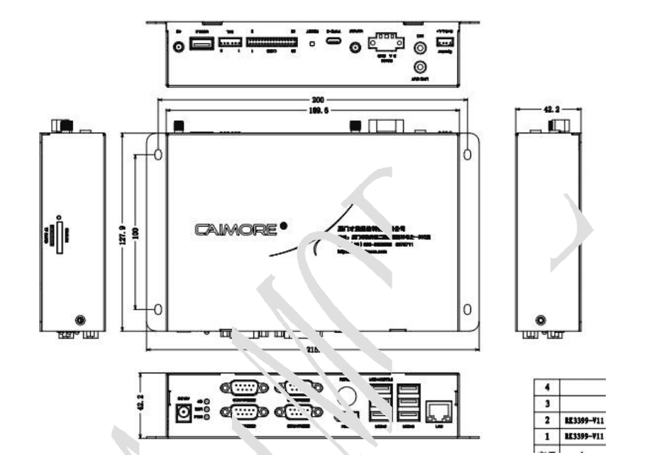 CM580-59F 工控一体机 尺寸图 CM580-59F 工控一体机 尺寸图